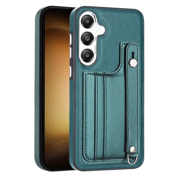 For Samsung Galaxy S24+ 5G Shockproof Leather Phone Case with Wrist Strap(Green)
For Samsung Galaxy S24+ 5G Shockproof Leather Phone Case with Wrist Strap(Green)