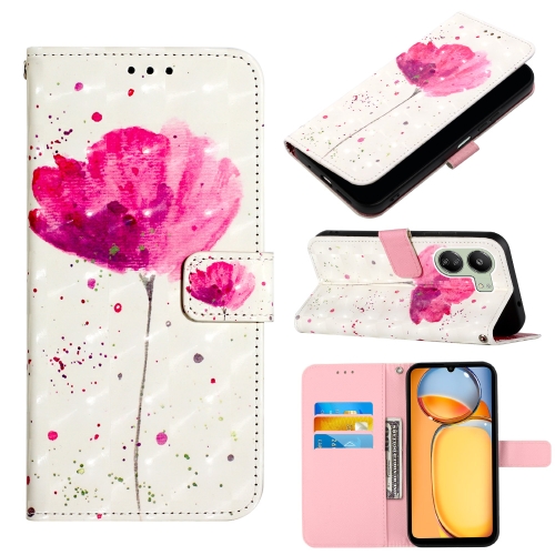 

For Xiaomi Redmi 13C 3D Painting Horizontal Flip Leather Phone Case(Flower)