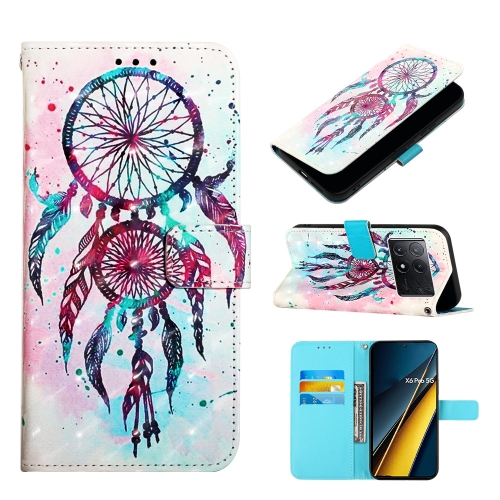 

For Xiaomi Redmi K70E 3D Painting Horizontal Flip Leather Phone Case(Color Drop Wind Chimes)