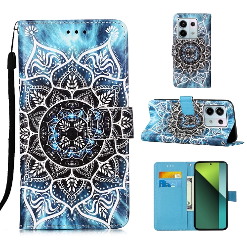 

For Xiaomi Redmi Note 13 Pro 5G Global Colored Drawing Pattern Plain Weave Leather Phone Case(Undersea Mandala)