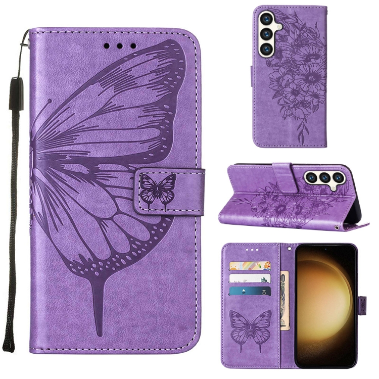 For Samsung Galaxy S24+ 5G Embossed Butterfly Leather Phone Case(Light Purple)
For Samsung Galaxy S24+ 5G Embossed Butterfly Leather Phone Case(Light Purple)