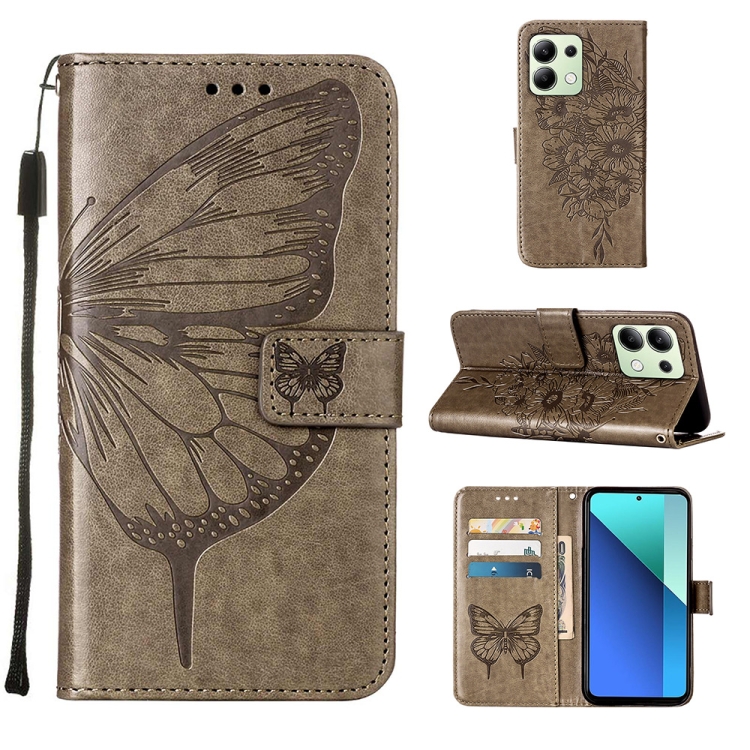 For Xiaomi Redmi Note 13 4G Global Embossed Butterfly Leather Phone Case(Grey)
For Xiaomi Redmi Note 13 4G Global Embossed Butterfly Leather Phone Case(Grey)