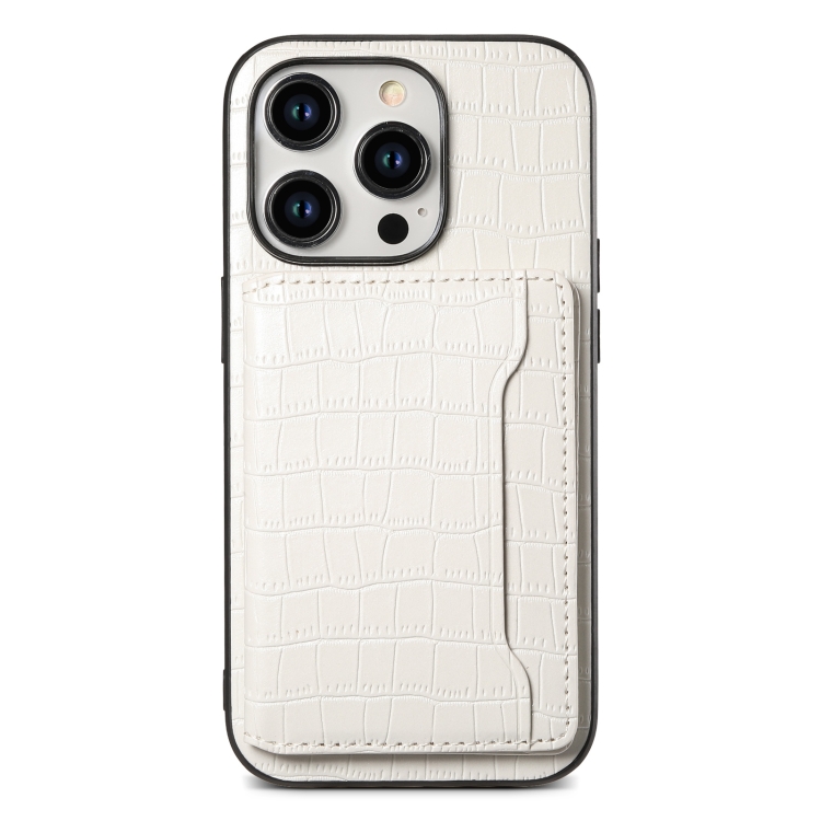 For iPhone 15 Pro Max Crocodile Texture Card Bag Design Full Coverage Phone Case(White)
For iPhone 15 Pro Max Crocodile Texture Card Bag Design Full Coverage Phone Case(White)