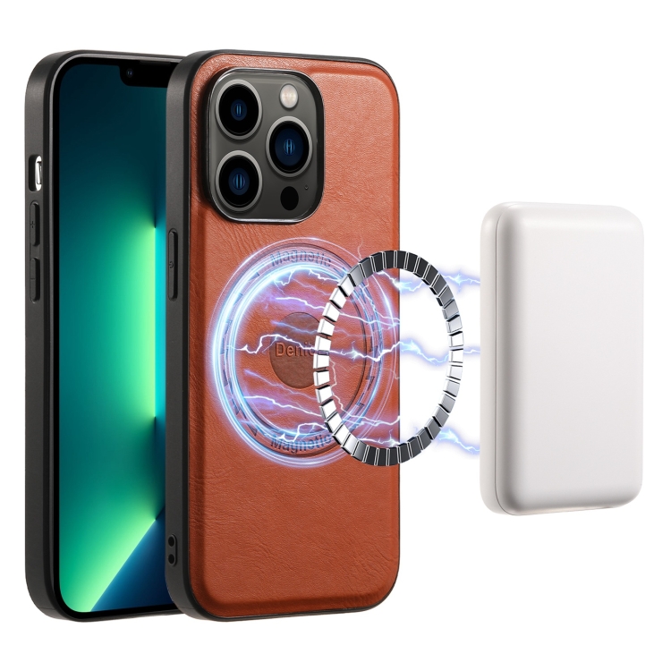 For iPhone 13 Pro Max Denior Cowhide Texture Leather MagSafe Phone Case(Brown)
For iPhone 13 Pro Max Denior Cowhide Texture Leather MagSafe Phone Case(Brown)