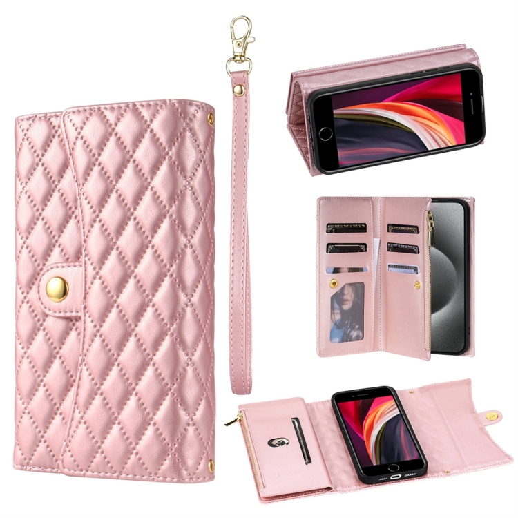 For iPhone 7 Plus / 8 Plus Zipper Multi-Card Wallet Rhombic Leather Phone Case(Rose Gold)
For iPhone 7 Plus / 8 Plus Zipper Multi-Card Wallet Rhombic Leather Phone Case(Rose Gold)
