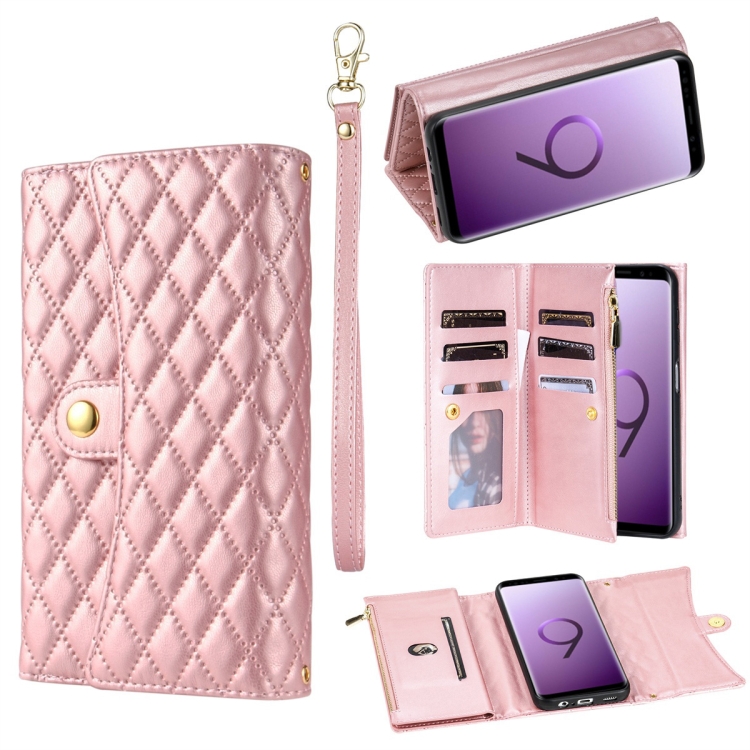 For Samsung Galaxy S9 Zipper Multi-Card Wallet Rhombic Leather Phone Case(Rose Gold)
For Samsung Galaxy S9 Zipper Multi-Card Wallet Rhombic Leather Phone Case(Rose Gold)