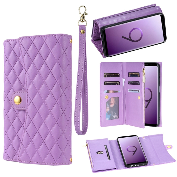 For Samsung Galaxy S9+ Zipper Multi-Card Wallet Rhombic Leather Phone Case(Purple)
For Samsung Galaxy S9+ Zipper Multi-Card Wallet Rhombic Leather Phone Case(Purple)