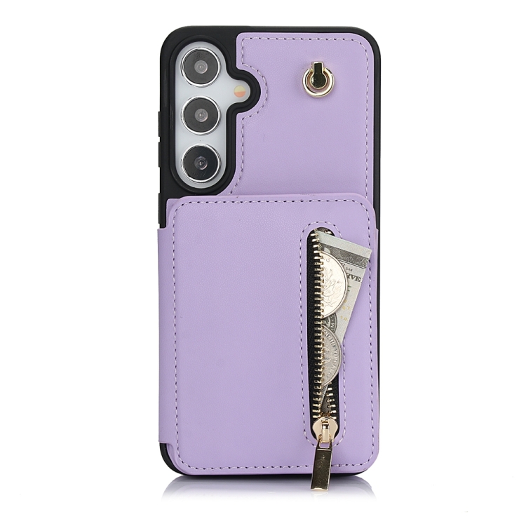For Samsung Galaxy S24+ 5G YM006 Skin Feel Zipper Card Bag Phone Case with Dual Lanyard(Light Purple)
For Samsung Galaxy S24+ 5G YM006 Skin Feel Zipper Card Bag Phone Case with Dual Lanyard(Light Purple)