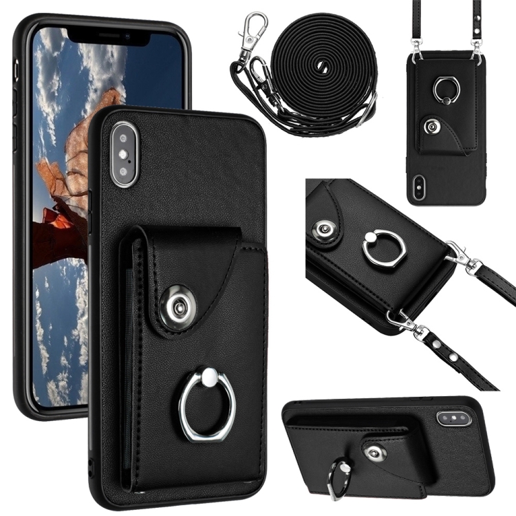 For iPhone XS Max Organ Card Bag Ring Holder Phone Case with Long Lanyard(Black)
For iPhone XS Max Organ Card Bag Ring Holder Phone Case with Long Lanyard(Black)