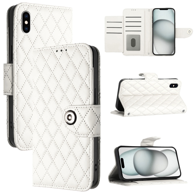 For iPhone XS Max Rhombic Texture Flip Leather Phone Case with Lanyard(White)
For iPhone XS Max Rhombic Texture Flip Leather Phone Case with Lanyard(White)
