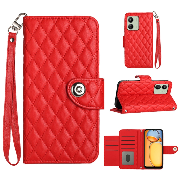 For Xiaomi Redmi 13C 4G Rhombic Texture Flip Leather Phone Case with Lanyard(Red)
For Xiaomi Redmi 13C 4G Rhombic Texture Flip Leather Phone Case with Lanyard(Red)