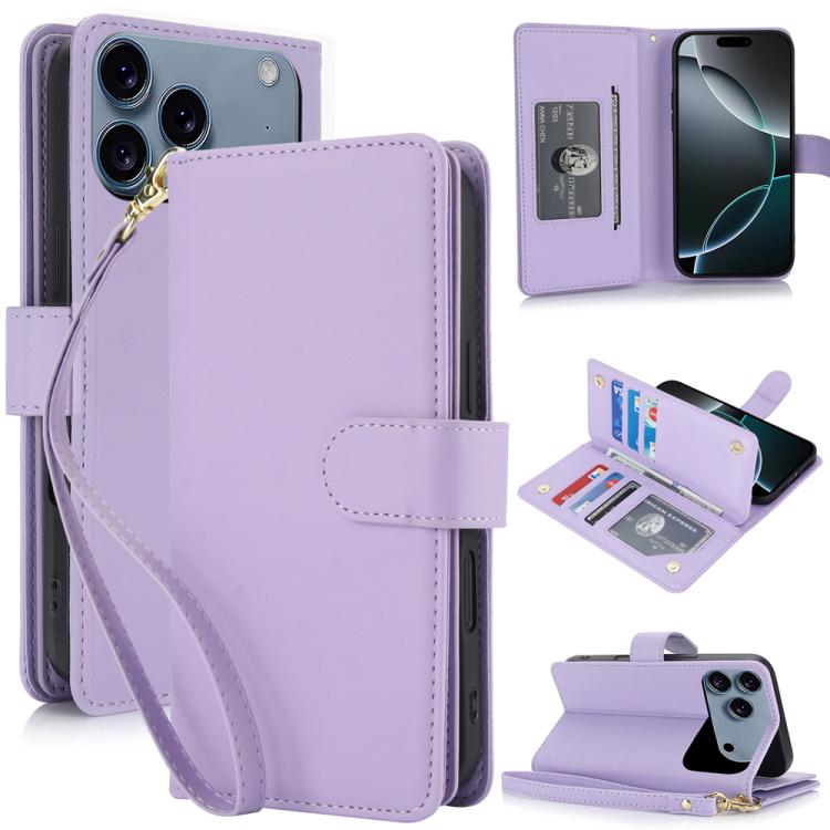 For iPhone 17 Pro Max Multi-Card Wallet RFID Leather Phone Case(Light Purple)
For iPhone 17 Pro Max Multi-Card Wallet RFID Leather Phone Case(Light Purple)
