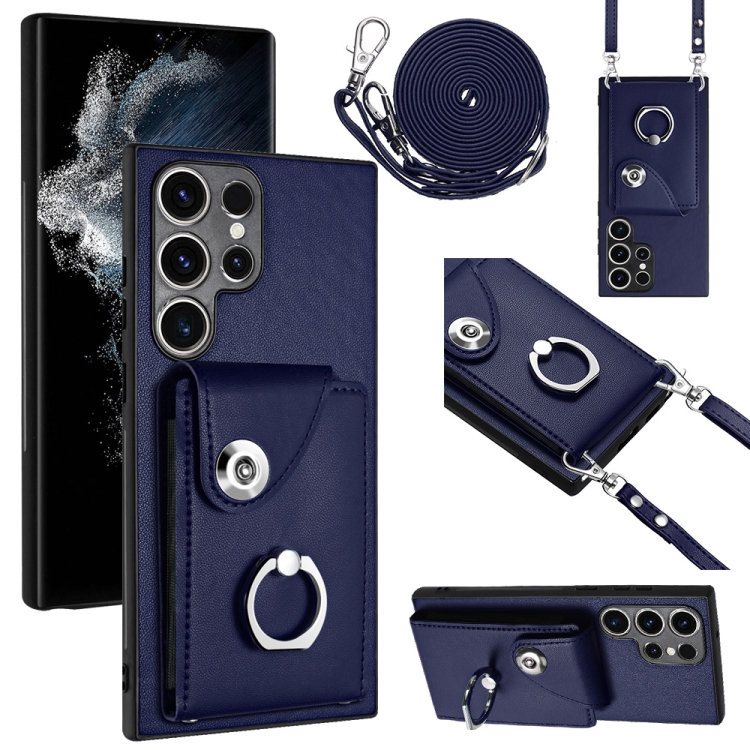 For Samsung Galaxy S23 Ultra 5G Organ Card Bag Ring Holder Phone Case with Long Lanyard(Blue)
For Samsung Galaxy S23 Ultra 5G Organ Card Bag Ring Holder Phone Case with Long Lanyard(Blue)