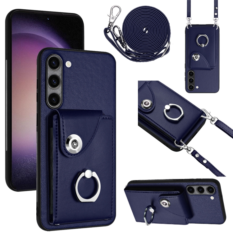 For Samsung Galaxy S23+ 5G Organ Card Bag Ring Holder Phone Case with Long Lanyard(Blue)
For Samsung Galaxy S23+ 5G Organ Card Bag Ring Holder Phone Case with Long Lanyard(Blue)