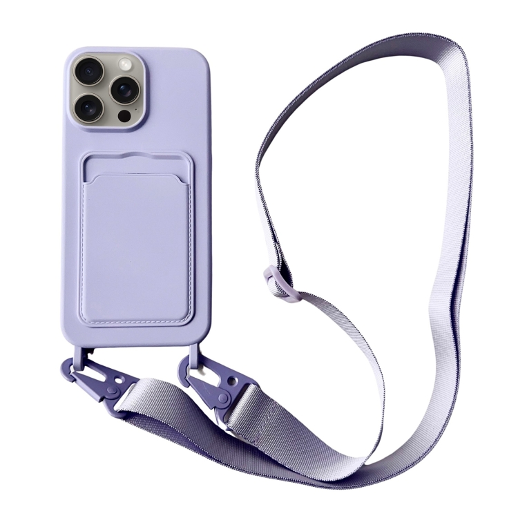 For iPhone 11 Pro Card Slot Liquid Silicone Phone Case with Lanyard(Light Purple)
For iPhone 11 Pro Card Slot Liquid Silicone Phone Case with Lanyard(Light Purple)