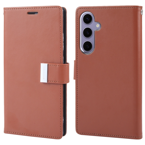

For Samsung Galaxy S24 5G GOOSPERY RICH DIARY Crazy Horse Texture Leather Phone Case(Brown)