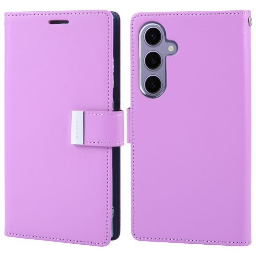

For Samsung Galaxy S24 5G GOOSPERY RICH DIARY Crazy Horse Texture Leather Phone Case(Purple)