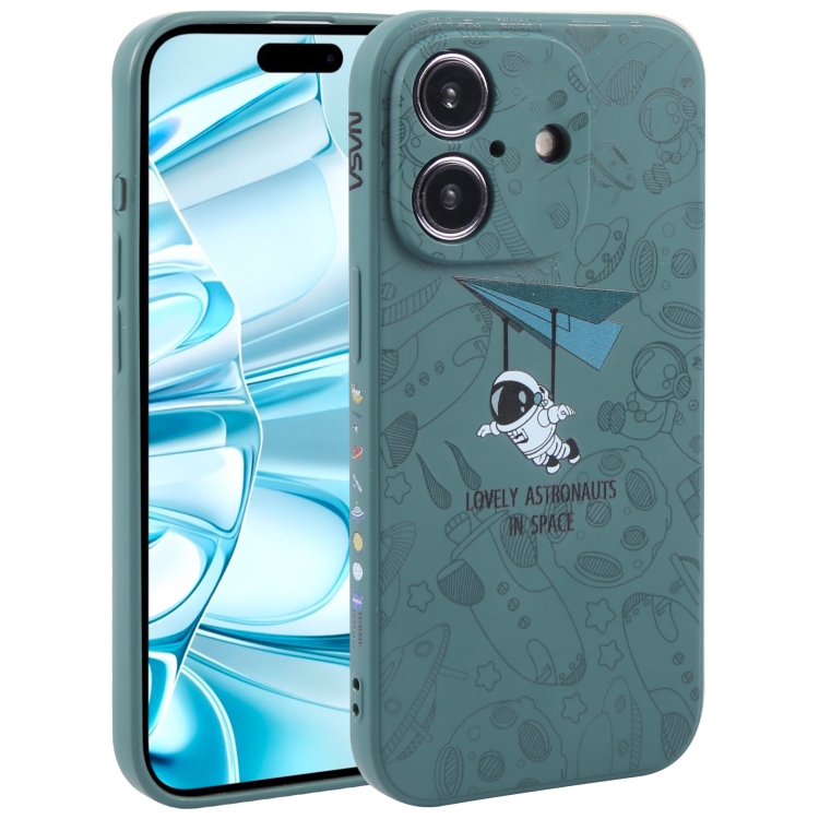For iPhone 16 Astronaut Pattern Silicone Straight Edge Phone Case(Lovely Astronaut-Green)
For iPhone 16 Astronaut Pattern Silicone Straight Edge Phone Case(Lovely Astronaut-Green)