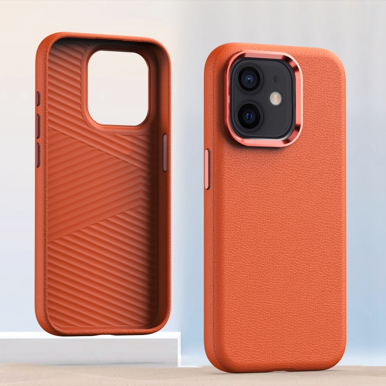 For iPhone 12 Metal Lens Frame Leather Full Coverage Shockproof Phone Case(Orange)
For iPhone 12 Metal Lens Frame Leather Full Coverage Shockproof Phone Case(Orange)