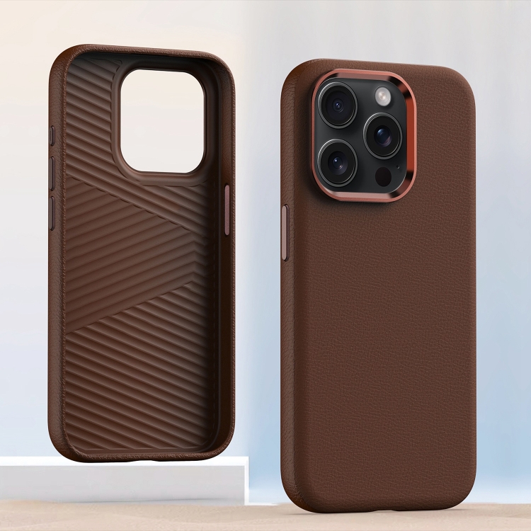 For iPhone 15 Pro Metal Lens Frame Leather Full Coverage Shockproof Phone Case(Brown)
For iPhone 15 Pro Metal Lens Frame Leather Full Coverage Shockproof Phone Case(Brown)