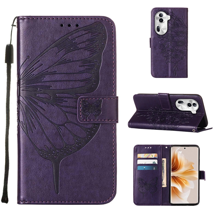 For OPPO Reno11 Pro 5G Global Embossed Butterfly Leather Phone Case(Dark Purple)
For OPPO Reno11 Pro 5G Global Embossed Butterfly Leather Phone Case(Dark Purple)