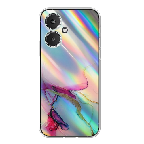 

For Xiaomi Redmi 13C 5G / Poco M6 / Redmi 13R Laser Marble Pattern Clear TPU Protective Phone Case(Green)