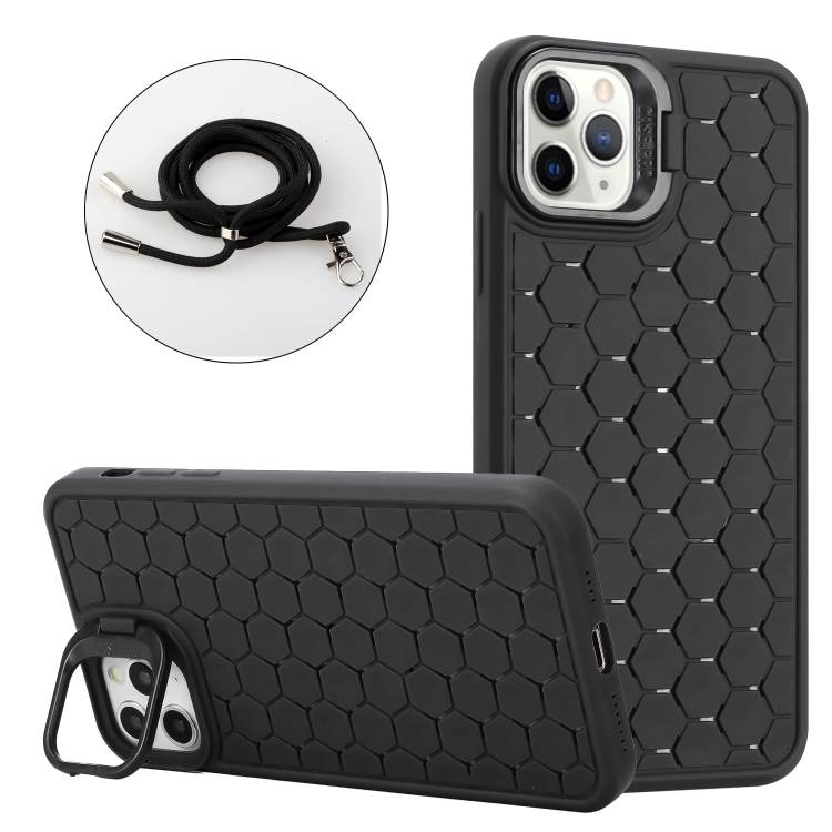For iPhone 11 Pro Honeycomb Radiating Lens Holder Magsafe Phone Case with Lanyard(Black)
For iPhone 11 Pro Honeycomb Radiating Lens Holder Magsafe Phone Case with Lanyard(Black)
