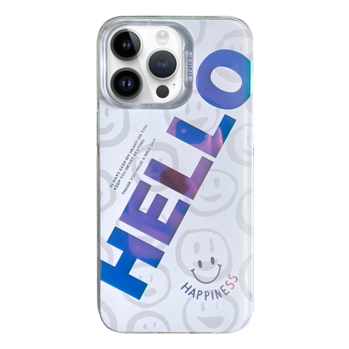 

For iPhone 14 Pro Max Colorful Pattern TPU + PC Phone Case(HELLO)
