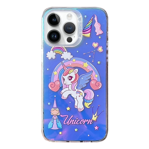 

For iPhone 12 Pro Max Colorful Pattern TPU + PC Phone Case(Rainbow Unicorn)