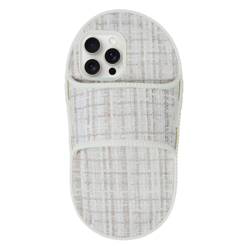 

For iPhone 15 Pro Creative Flannel Slipper Design TPU Phone Case(Grey)