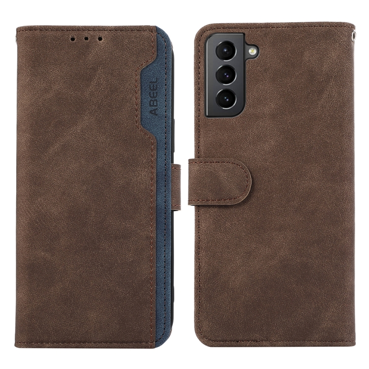 For Samsung Galaxy S21 5G ABEEL Color Block Magnetic RFID Leather Phone Case(Brown-Blue)
For Samsung Galaxy S21 5G ABEEL Color Block Magnetic RFID Leather Phone Case(Brown-Blue)