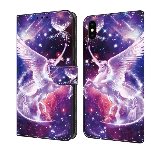 

For iPhone XS Max Crystal Painted Leather Phone case(Unicorn)