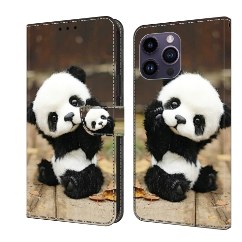 

For iPhone 11 Pro Max Crystal Painted Leather Phone case(Panda)
