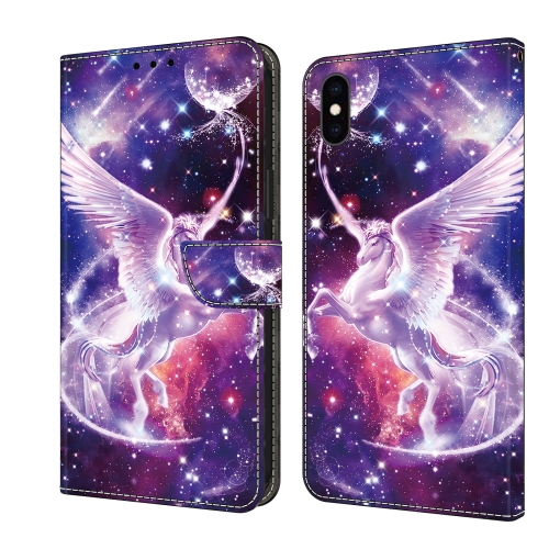 

For iPhone X / XS Crystal Painted Leather Phone case(Unicorn)