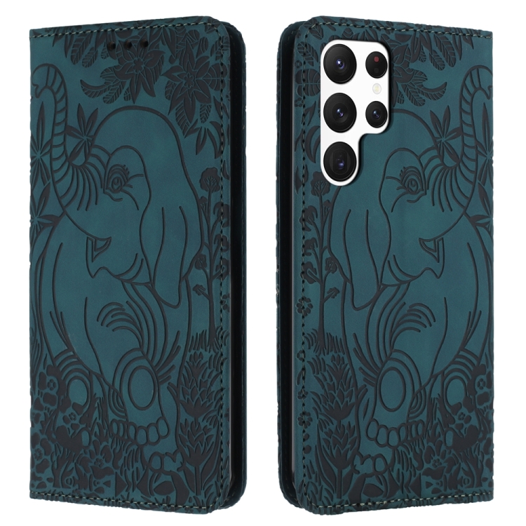 For Samsung Galaxy S22 Ultra 5G Retro Elephant Embossed Leather Phone Case(Green)
For Samsung Galaxy S22 Ultra 5G Retro Elephant Embossed Leather Phone Case(Green)