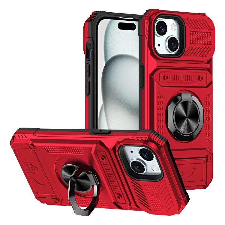 For iPhone 15 TPU+PC Shockproof Card Phone Case with Metal Ring Holder(Red)
For iPhone 15 TPU+PC Shockproof Card Phone Case with Metal Ring Holder(Red)
