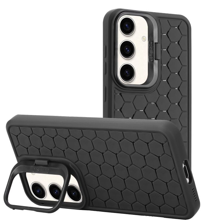 For Samsung Galaxy S24+ 5G Honeycomb Radiating Lens Holder TPU Phone Case(Black)
For Samsung Galaxy S24+ 5G Honeycomb Radiating Lens Holder TPU Phone Case(Black)