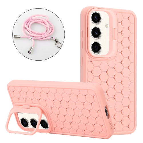 For Samsung Galaxy S24+ 5G Honeycomb Radiating Holder TPU Phone Case with Lanyard(Pink)
For Samsung Galaxy S24+ 5G Honeycomb Radiating Holder TPU Phone Case with Lanyard(Pink)