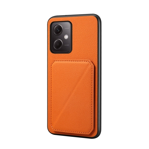 

For Xiaomi Redmi Note 12 5G Global/Note 12R Pro D04 Calf Texture Dual Card Slot Holder Phone Case(Orange)