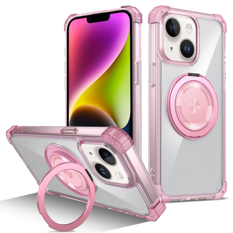 For iPhone 14 Gold Shield CD Pattern MagSafe Magnetic Phone Case with Rotating Stand(Transparent Pink)
For iPhone 14 Gold Shield CD Pattern MagSafe Magnetic Phone Case with Rotating Stand(Transparent Pink)