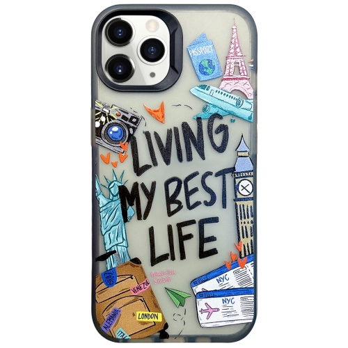 

For iPhone 11 Pro Colorful Painting TPU + PC Phone Case(Travel Tags)