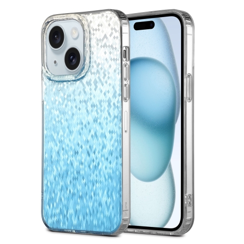 

For iPhone 15 Plus Dynamic Colorful Rhombus Diamond Series PC + TPU Phone Case(Blue)
