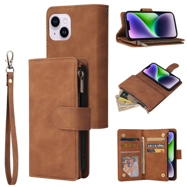 For iPhone 15 Plus Multifunctional Multi-Card Wallet Phone Leather Case(Brown)
For iPhone 15 Plus Multifunctional Multi-Card Wallet Phone Leather Case(Brown)