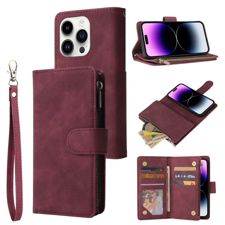 For iPhone 15 Pro Multifunctional Multi-Card Wallet Phone Leather Case(Wine Red)
For iPhone 15 Pro Multifunctional Multi-Card Wallet Phone Leather Case(Wine Red)