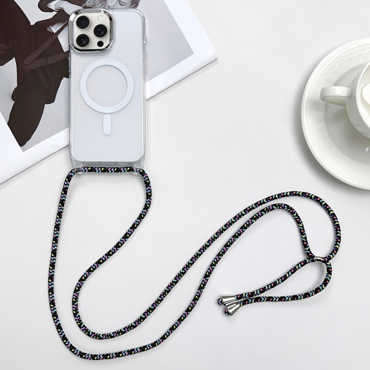 For iPhone 15 Pro MagSafe Magnetic PC + TPU Phone Case with Lanyard(Colorful Black)
For iPhone 15 Pro MagSafe Magnetic PC + TPU Phone Case with Lanyard(Colorful Black)