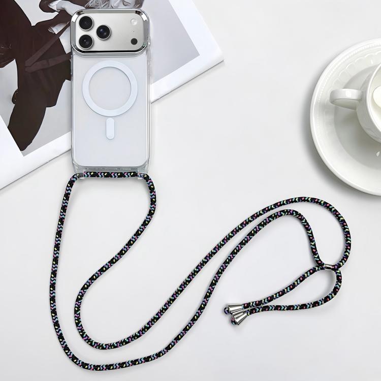 For iPhone 17 Pro Max MagSafe Magnetic PC + TPU Phone Case with Lanyard(Colorful Black)
For iPhone 17 Pro Max MagSafe Magnetic PC + TPU Phone Case with Lanyard(Colorful Black)