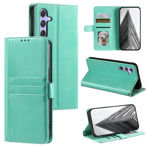 

For Samsung Galaxy S23 FE 5G Simple 6-Card Wallet Leather Phone Case(Green)