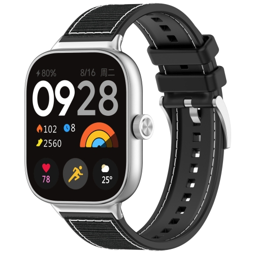 

For Xiaomi Mi Band 8 Pro / Redmi Watch 4 Official Buckle Hybrid Nylon Braid Silicone Watch Band(Black)
