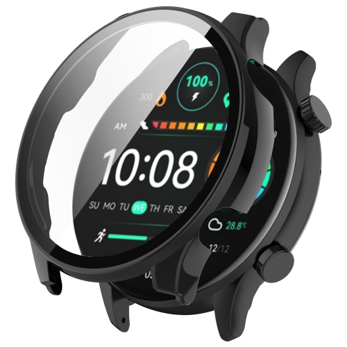 

For Xiaomi Haylou RT3 / Solar Plus LS16 PC + Tempered Film Integrated Watch Protective Case(Black)