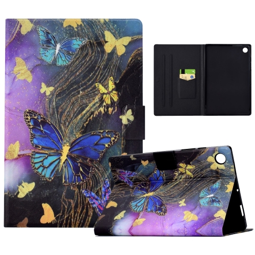 

For Samsung Galaxy Tab A8 X200 Voltage Painted Smart Leather Tablet Case(Gold Butterflies)